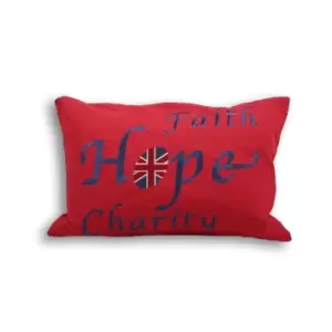 Image of Riva Home Faith Cushion Cover (35x50cm) (Red)