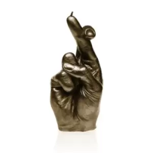 Image of Hand CRS Fingers Crossed Candle – Brass