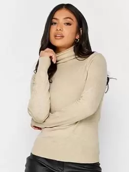 Image of PixieGirl Petite Roll Neck Jumper, Natural, Size 12-14, Women