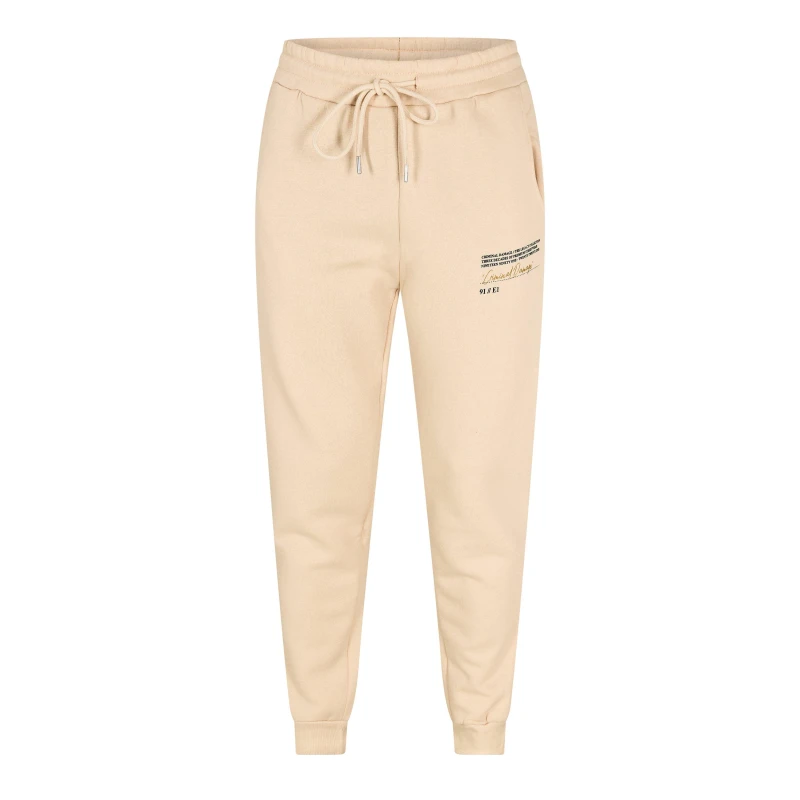 Image of Criminal Damage Mens Legacy Jogger Closed Hem Fleece Joggers Sand male Medium