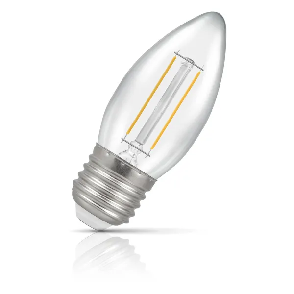 Image of Crompton Lamps LED Candle 2.5W E27 Dimmable Filament Warm White Clear (25W Eqv)