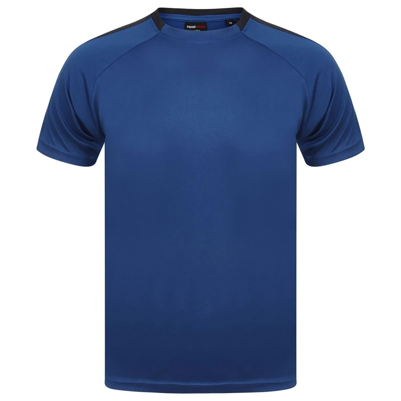 Image of Finden & Hales Mens Team T-Shirt in Mid Blue Size: Large Mid Blue Male L