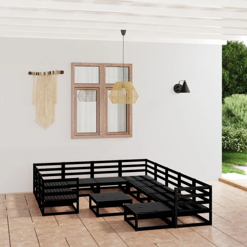Image of VIDAXL 12 Piece Garden Lounge Set Solid Pinewood vidaXL 8720286471463