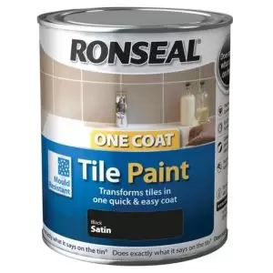 Image of Ronseal Black Satin Tile Paint 0.75L