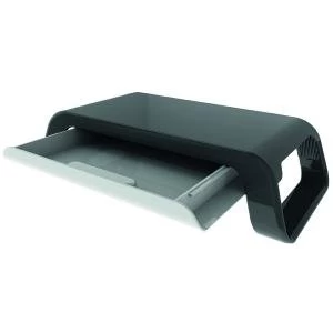 image of Contour Ergonomics Monitor Stand with Drawer Black CE05539