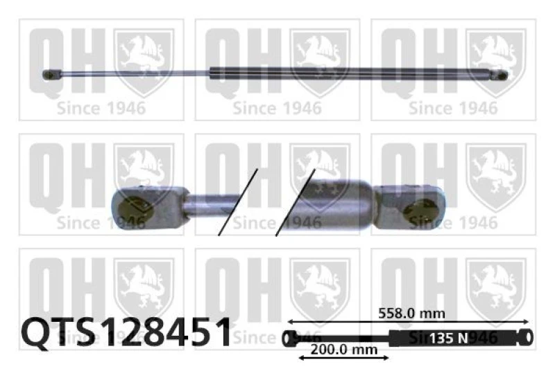 Image of QUINTON HAZELL Tailgate strut QUINTON HAZELL QTS128451