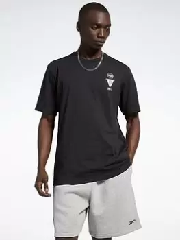 Image of Reebok Basketball City League T-Shirt, Black, Male, T-Shirts, HK2998