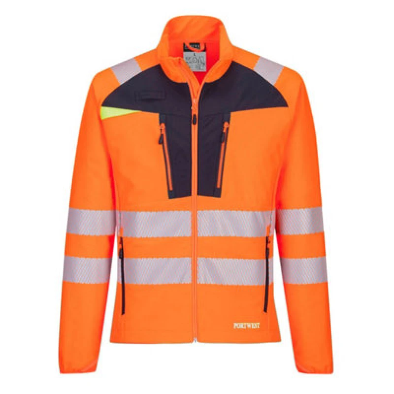 Image of Portwest DX4 Mens Hi Vis Zip Pocket Base Layer Top DX481OBR4XL Colour: Orange / Black