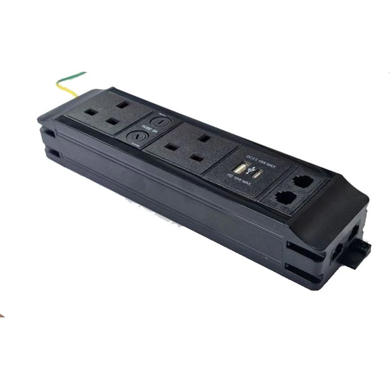 Image of POWERDATA UNDER DESK 2X UK 5A SKTS (N) - 2X CAT.6 - USB A&C PD18W