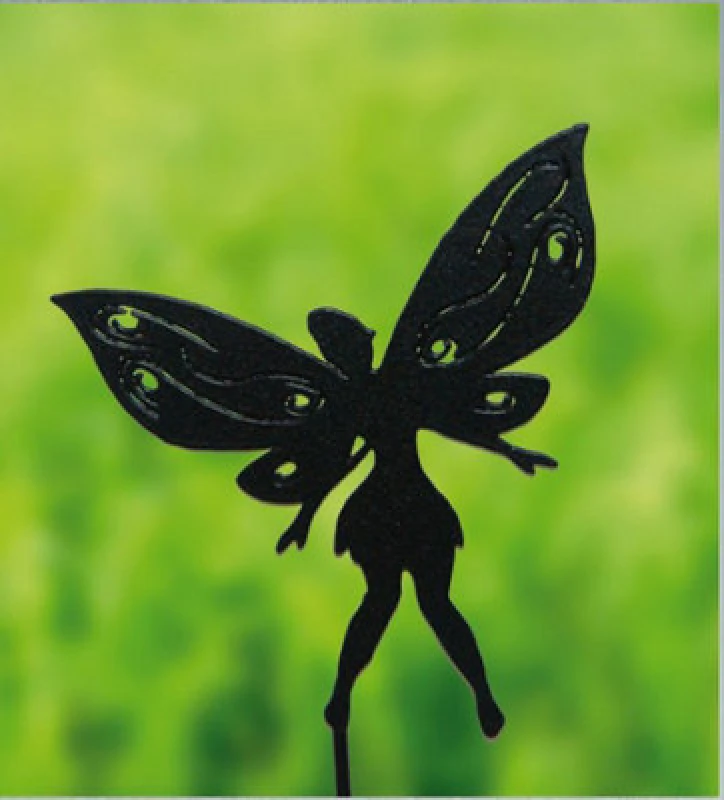 Image of Poppy Forge Small Fairy Silver - Garden Ornament - Solid Steel - H30 Cm - Black