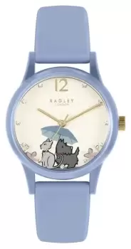 image of Radley RY21510-It Gold Dial Blue Silicone Strap Watch