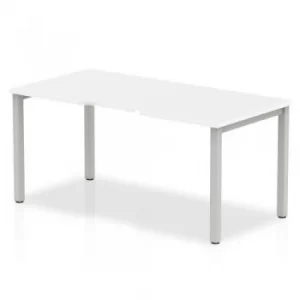 Image of Trexus Bench Desk Individual Silver Leg 1600x800mm White Ref BE130