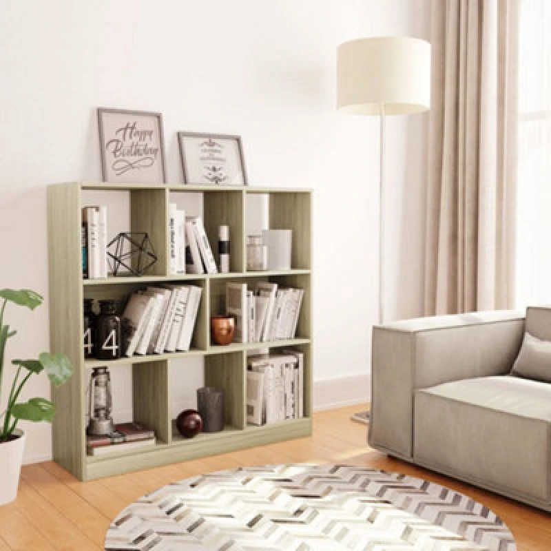 Image of Vidaxl Book Cabinet Sonoma Oak 97.5X29.5X100 Cm Engineered Wood