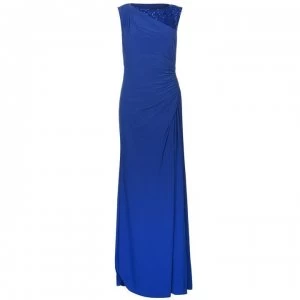 image of Adrianna Papell Ruched Side Dress - COBALT