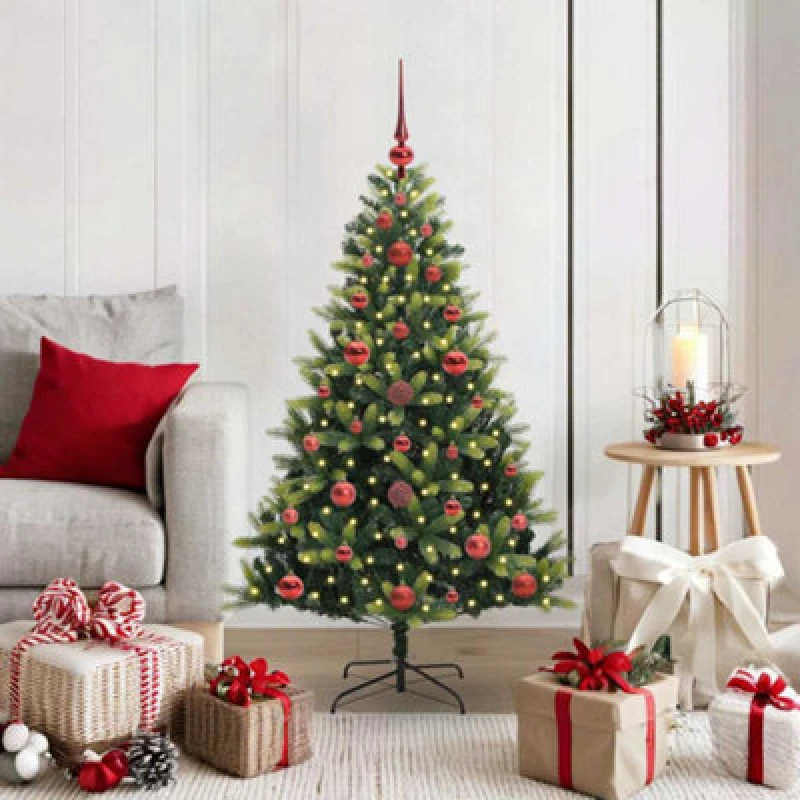 Image of Vidaxl Artificial Hinged Christmas Tree 150 Leds Green 120 Cm