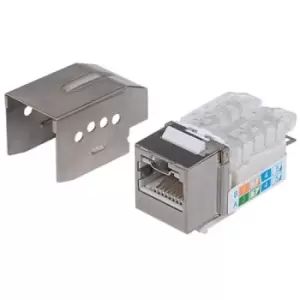 image of Intellinet Keystone Jack Cat6A FTP Toolless Locking Function Metallic