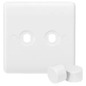 image of MLA Knightsbridge Curved Edge 2 Gang Dimmer Plate With 2 Matching Dimmer Caps - CU2DIM