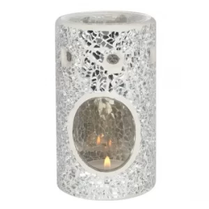 Image of Silver Pillar Crackle Oil Burner