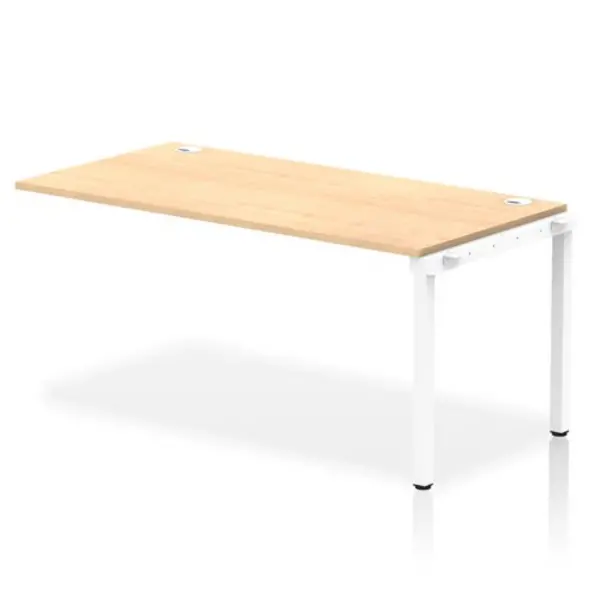 image of Impulse Bench Single Row Ext Kit 1600 White Frame Office Bench Desk Maple