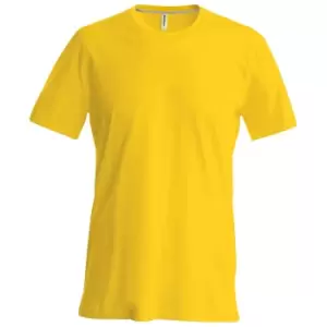 image of Kariban Mens Slim Fit Short Sleeve Crew Neck T-Shirt (3XL) (Yellow)