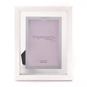 image of Impressions White Wooden Frame Perspex Border 4" x 6"