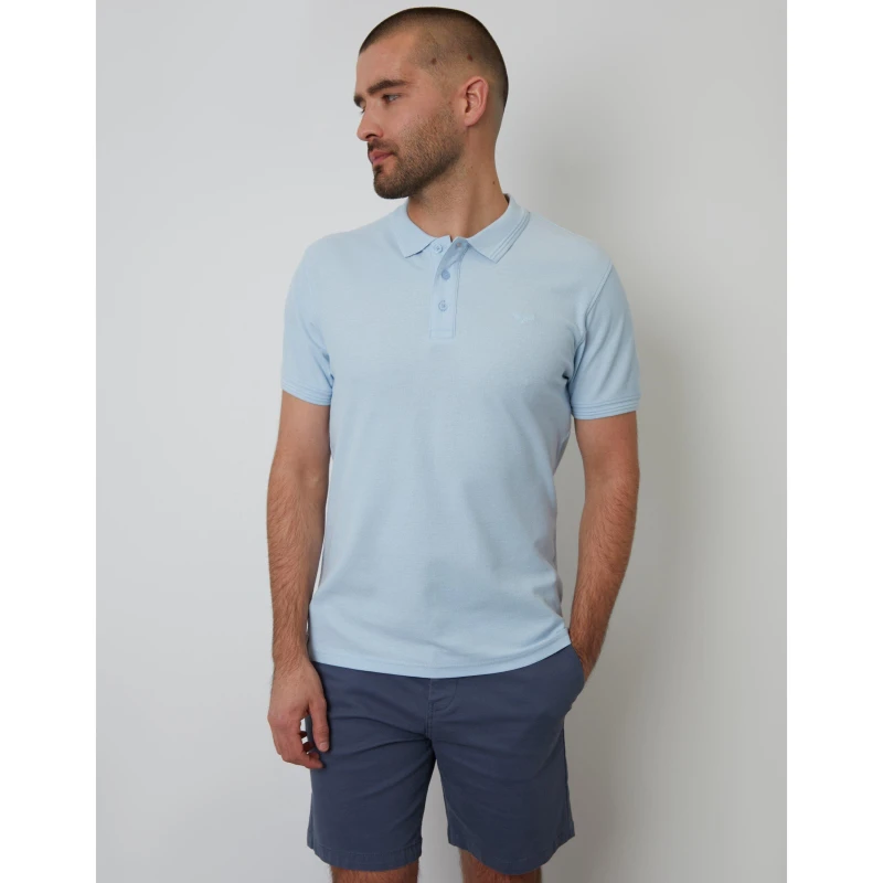 Image of Threadbare Mens TB Malbork Short-Sleeve Polo Shirt Skyway male Small