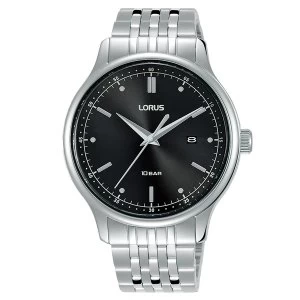 image of Lorus RH901NX9 Mens Dress Black Dial Stainless Steel Bracelet Watch