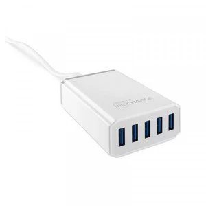 image of 527020 Five Port USB Charging Hub - White