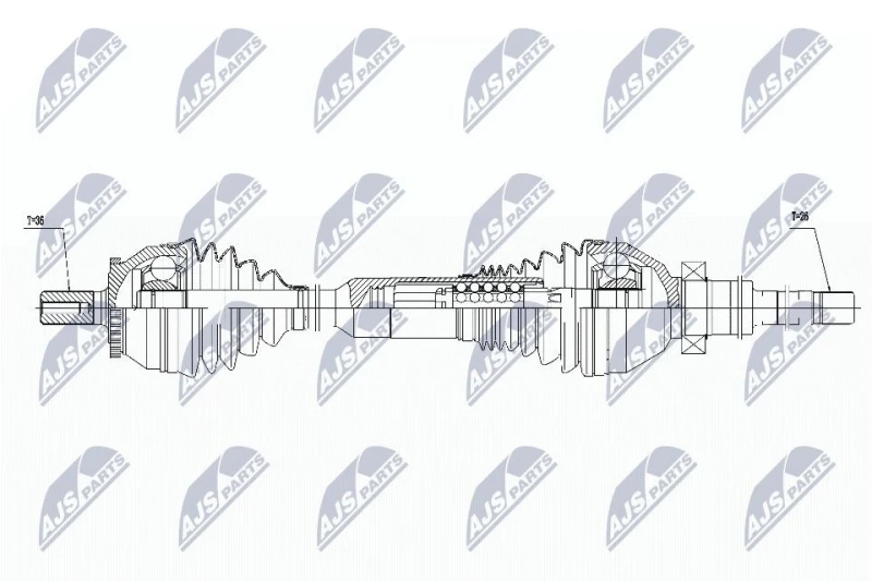 Image of NTY NPW-VV-016 Drive shaft Automatic Transmission, Front Axle Right Drive Shaft (13)