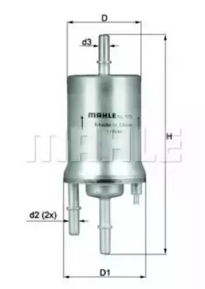 image of Fuel Filter KL572 70364457 by MAHLE Original