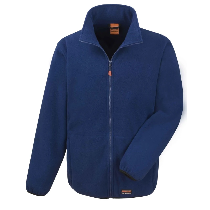 Image of Result Result Men Work-Guard Heavy Duty Microfleece Work Jacket in Navy Size: 2X-large Navy XXL Male 5057080781683