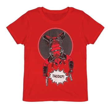 image of Deadpool Did Someone Say Tacos? Red T-Shirt - M - Red