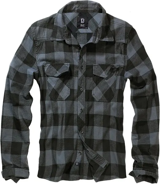 Image of Brandit Checkshirt Flanel Shirt Black grey S Men