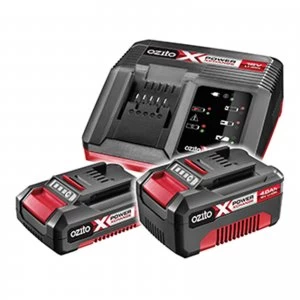 Image of Ozito PXBC-007U 18v Cordless Fast Battery Charger, Battery 2ah and Battery 4ah 2ah & 4ah