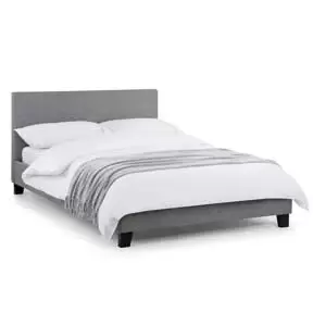 Image of Julian Bowen Rialto Light Grey Linen Bed 135cm