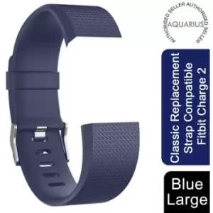 image of Classic Replacement Strap Compatible Fitbit Charge 2 Royal Blue, Large - Aquarius