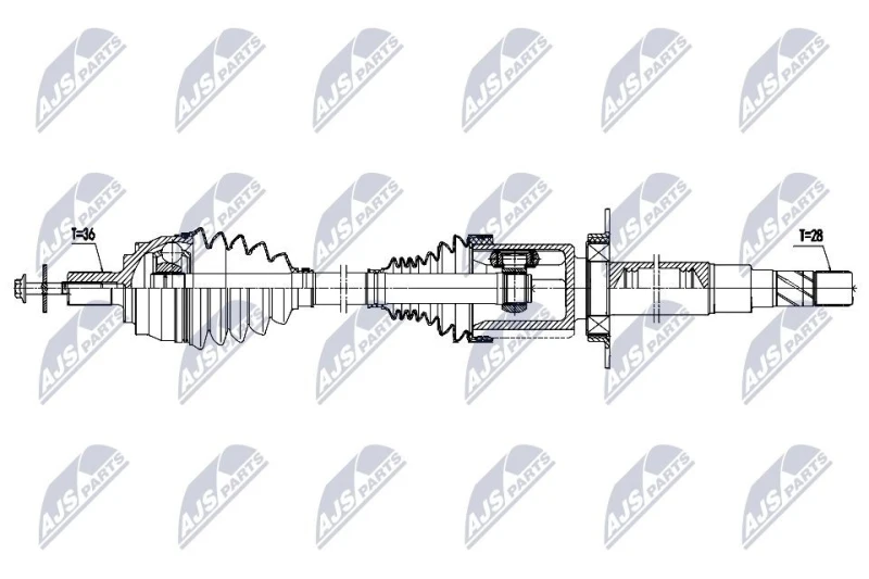 Image of NTY NPW-VV-171 Drive shaft Manual Transmission, Front Axle Right, with screw Drive Shaft (13)