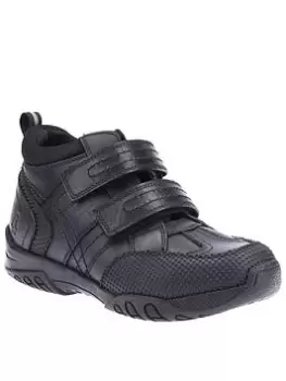 Image of Hush Puppies Jezza Back To School Strap Boot - Black, Size 1.5 Older