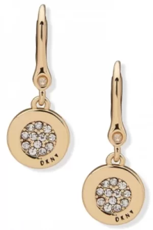 image of DKNY Pave Disc Drop Earrings 60572142-887