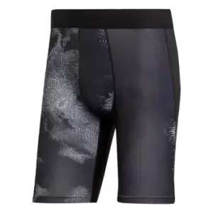 Image of adidas Techfit Allover Print Training Short Tights Mens - Multi