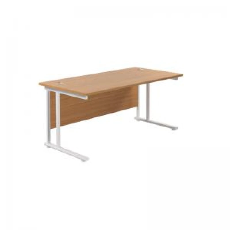 Image of Jemini Rectangular Cantilever Desk 1800x800x730mm Nova Oak/White KF807247