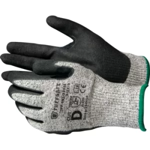 image of Nitrile Palm Coated Gloves, Cut D, Black/Grey, Size 11