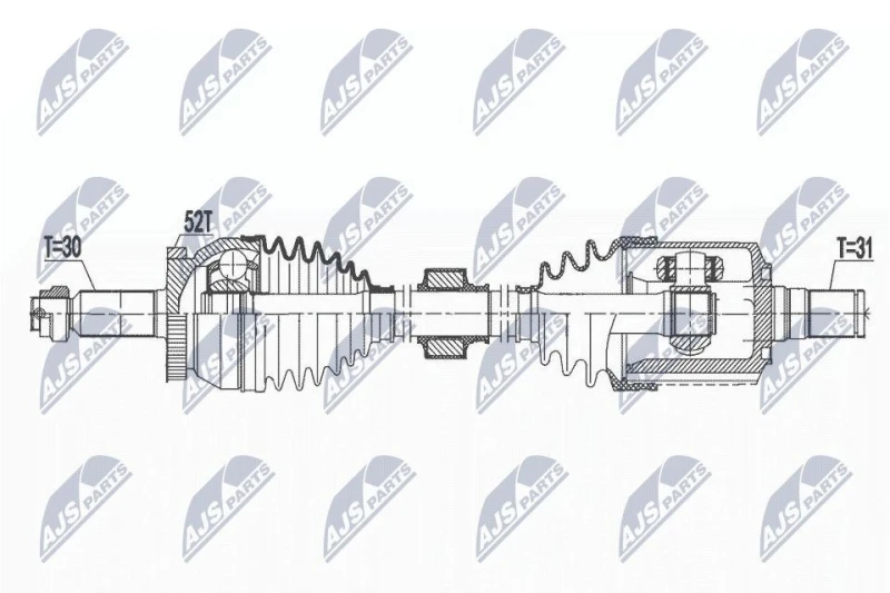 Image of NTY NPW-HY-581 Drive shaft Front Axle Left Drive Shaft (13)