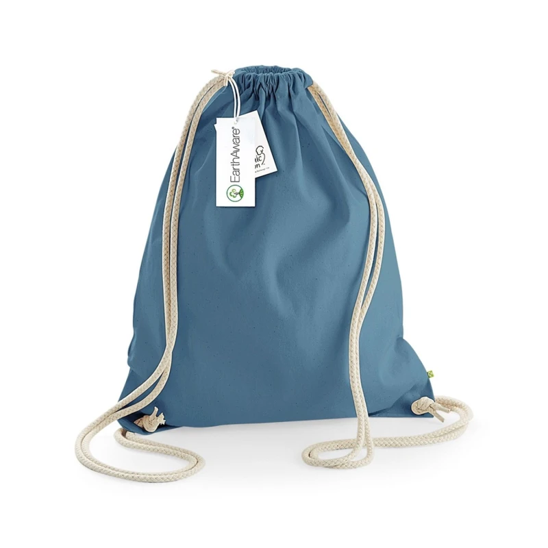 Image of Westford Mill Mens EarthAware Gymsac in Blue Blue Male
