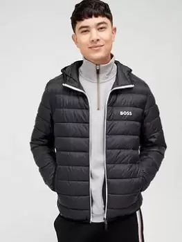 Image of BOSS Thor Hooded Padded Jacket - Black, Size 2XL, Men