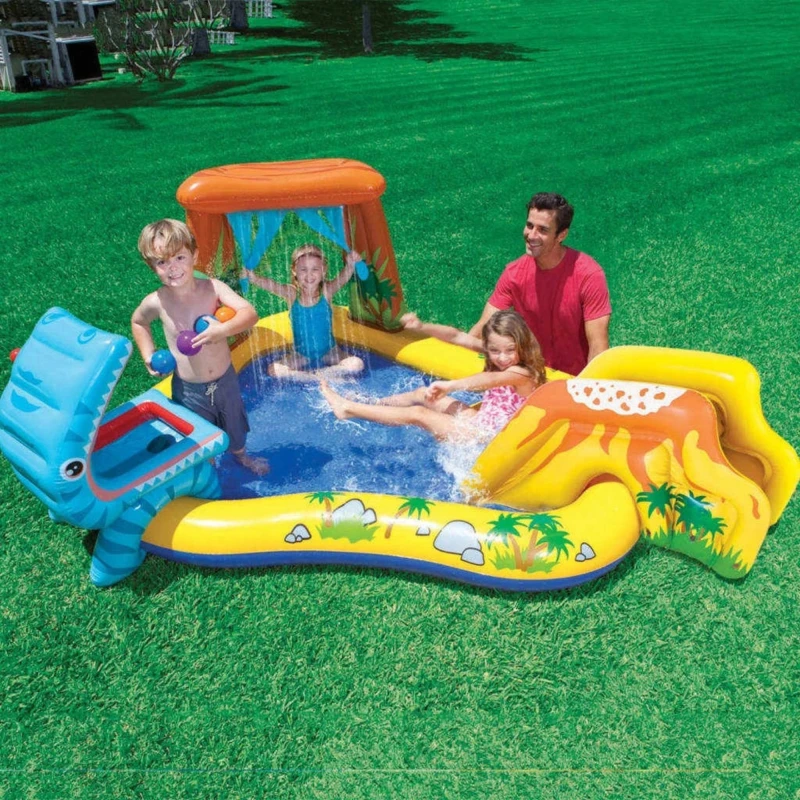 Image of Intex Dinosaur Inflatable Play Center in Blue Size: 20kg Blue Unisex 20kg