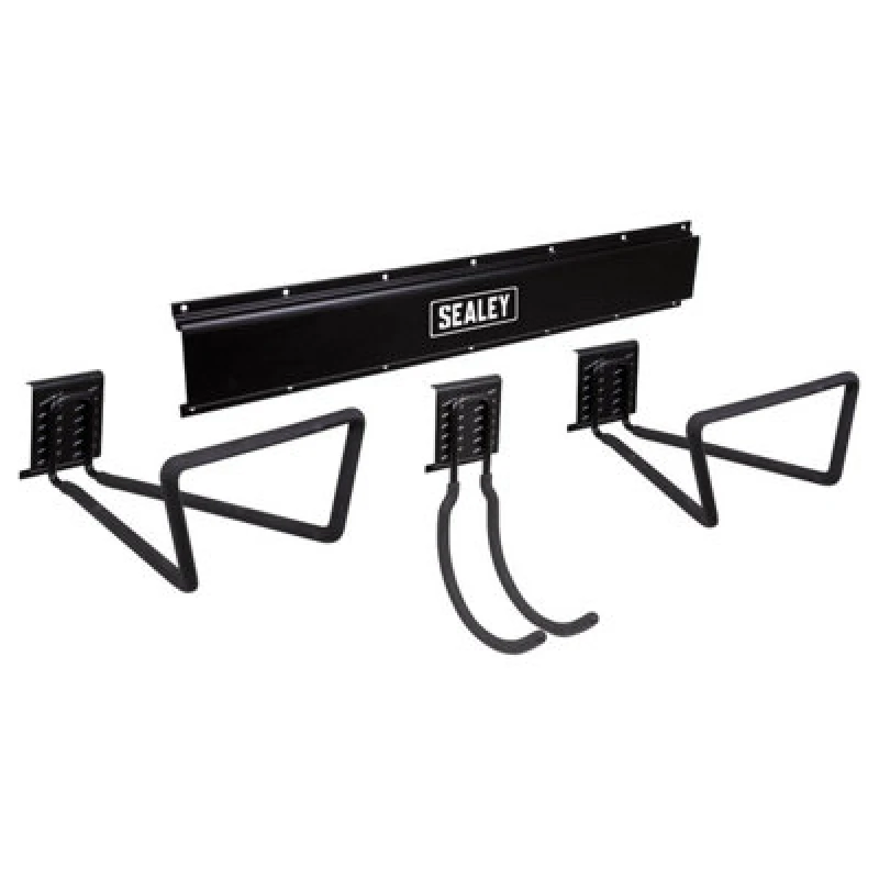 Image of Sealey APH Wall Mount Storage Rail with J Hook and Loop Hooks Kit APHKIT9