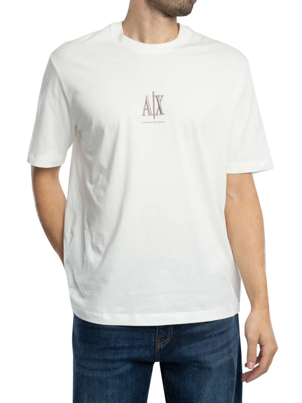 Image of Armani Exchange Centre Logo T-Shirt Off White XL