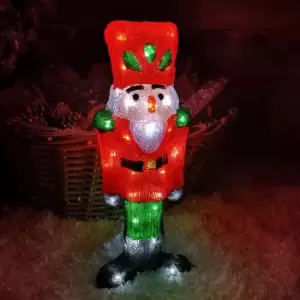 image of 40cm LED Acrylic Christmas Nutcracker Decoration in Red