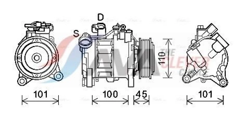 Image of Air conditioning compressor AVA COOLING SYSTEMS BWAK499